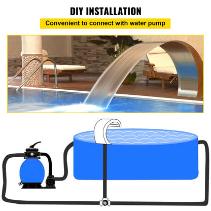 Stainless Steel Waterfall Pool Fountain for Inground & Above Ground Pools