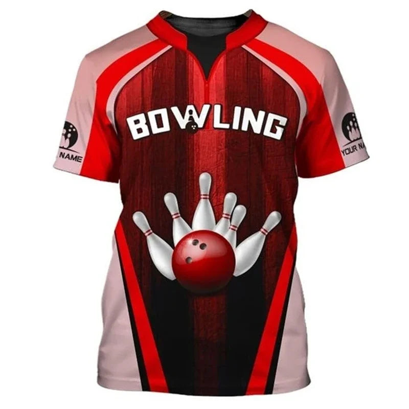 Men's Custom Name Bowling Pins Performance Jersey Shirt