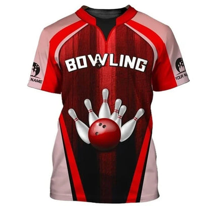 Men's Custom Name Bowling Pins Performance Jersey Shirt