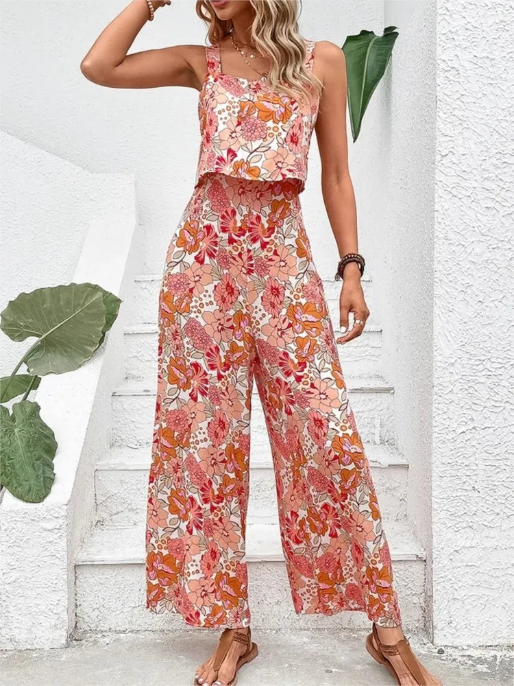 Elegant Long Wide Leg Sleeveless Jumpsuit
