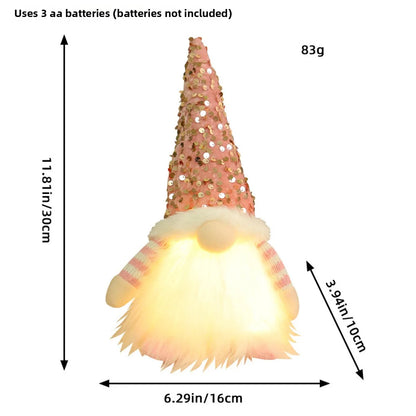 Christmas LED Light-Up Plush Gnome Ornament