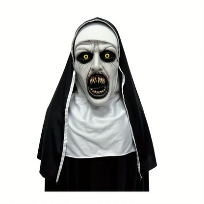 Frightening Nun Cosplay Horror Latex Mask