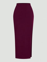 Sleeveless Neck Swing Top + Split Half Long Skirt Set