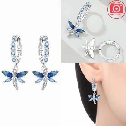 925 Sterling Silver Dancing Bee Hoop Earrings – Cute Enamel Zircon Jewelry