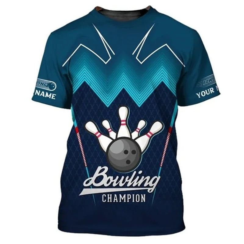 Men's Custom Name Bowling Pins Performance Jersey Shirt
