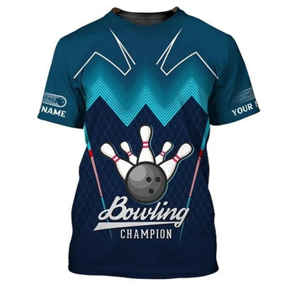 Men's Custom Name Bowling Pins Performance Jersey Shirt