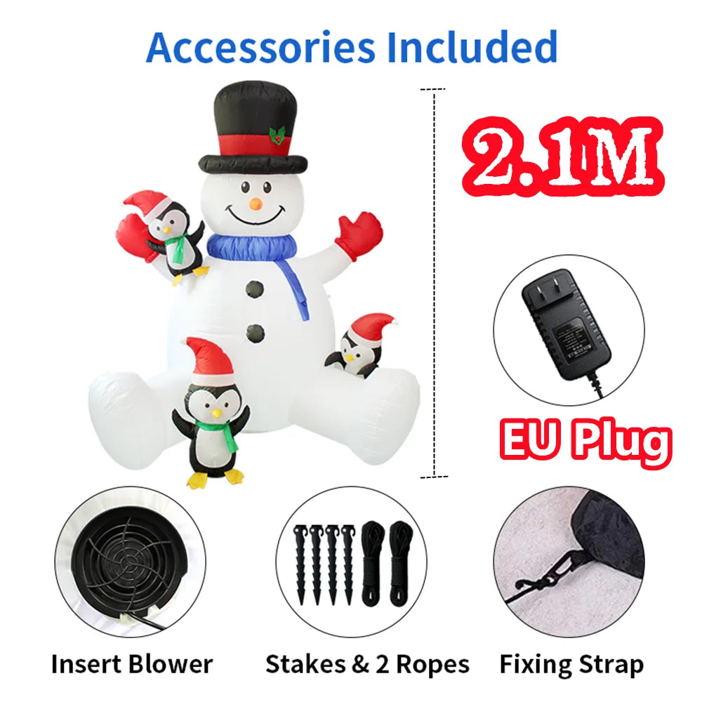 7FT Christmas Inflatable Sitting Decoration with LED Lights