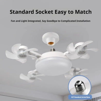 Drone-Style LED Ceiling Fan Light with Remote Control