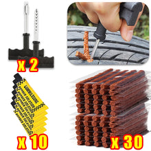 Tubeless Car Tire Repair Tool Kit with Rubber Strips