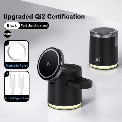 Qi2 Wireless 3-in-1 Fast Charging Station Stand