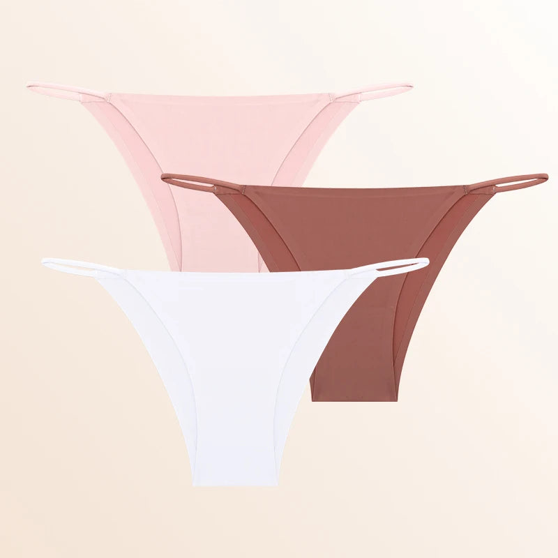 FINETOO 3Pcs Seamless Thin Strap Briefs