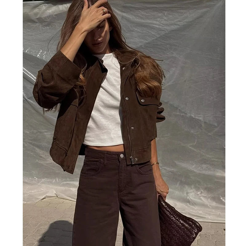 Women's Autumn Slim Pocket Outerwear Jacket
