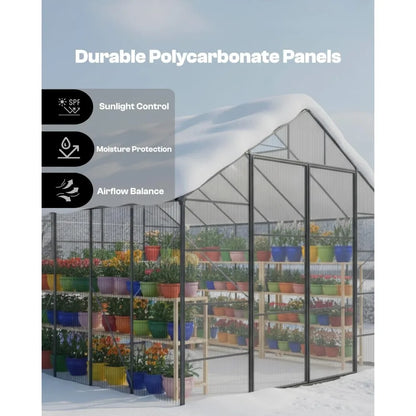 Heavy Duty Walk-in Polycarbonate Greenhouse