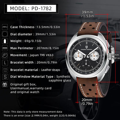 Pagani Design Men's Luxury Quartz Chronograph Watch – Retro Dial Clock