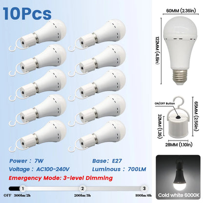 Rechargeable Emergency LED Light Bulb E27 – 1500mAh Power Outage Battery Backup Lamp