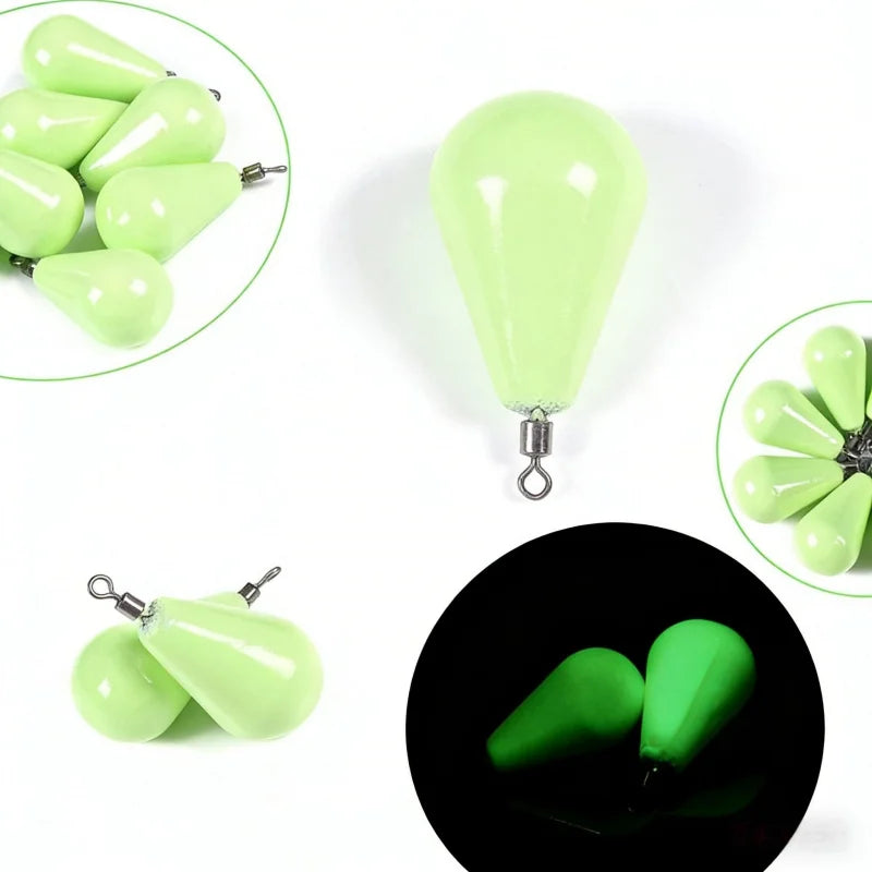 Luminous Olive-Shaped Water Drop Fishing Sinkers (12g-150g)