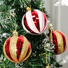 Electroplated Spiral Red White Christmas Balls