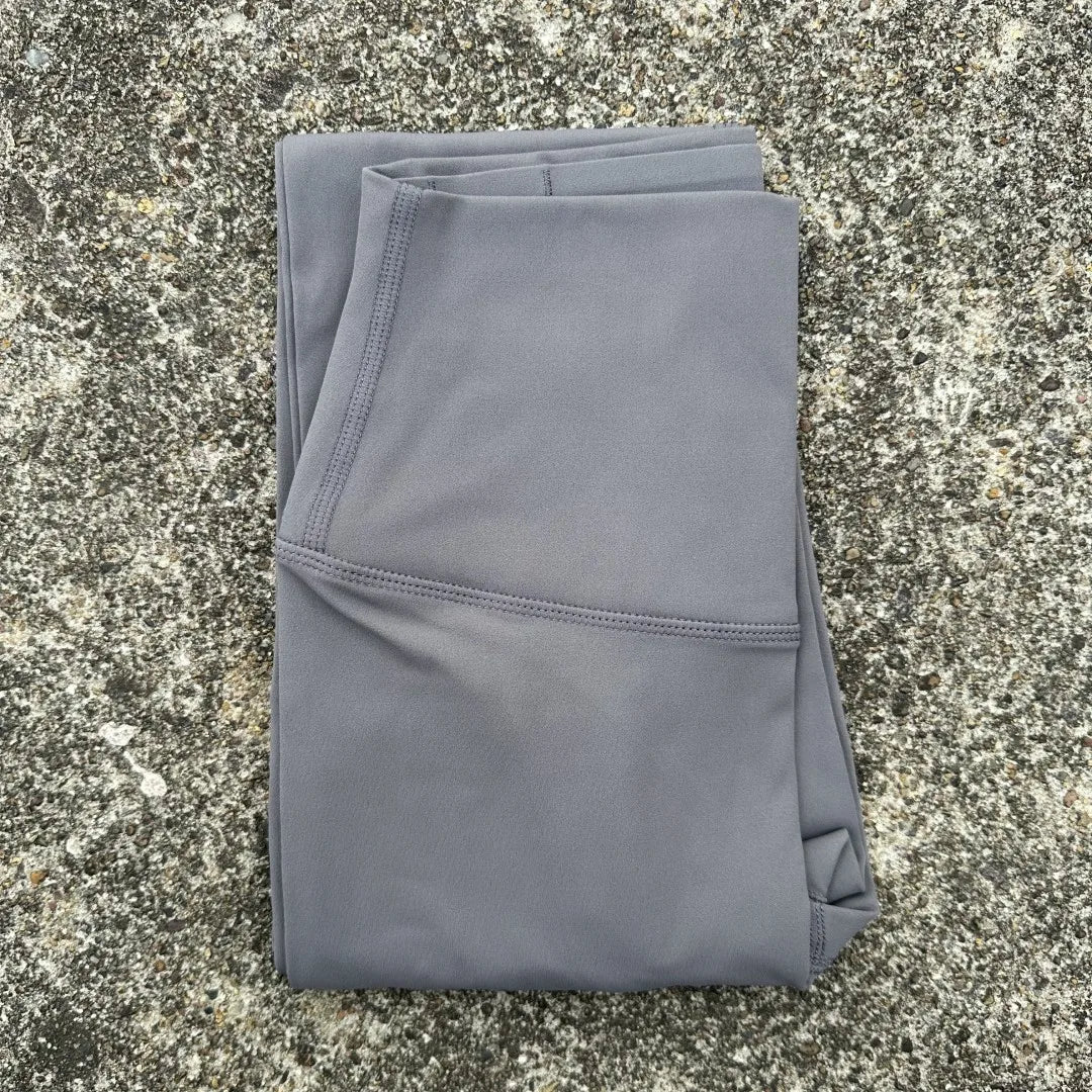 Solid Color High Waist Leggings with Pocket