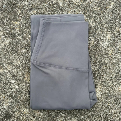 Solid Color High Waist Leggings with Pocket