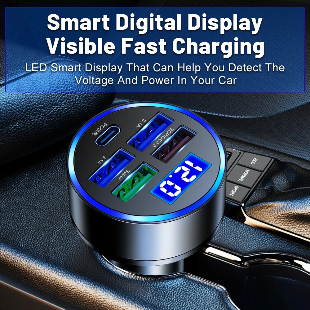 250W PD Fast Charging Type C USB Phone Adapter in Car