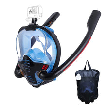 Full Face  Double Tube Black Snorkel Mask