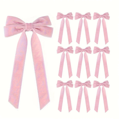 10pcs Velvet Christmas Tree Bows for Wreaths & Holiday Decor