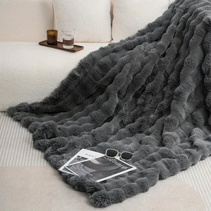 Faux Rabbit Soft Warm Fleece Blanket