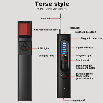 Anti-Spy Hidden Camera Detector & Portable GPS Tracker Finder (Model X13)