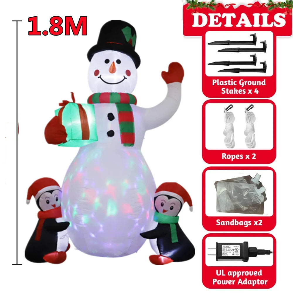 Inflatable Christmas Decorations with Built-in LED Lights