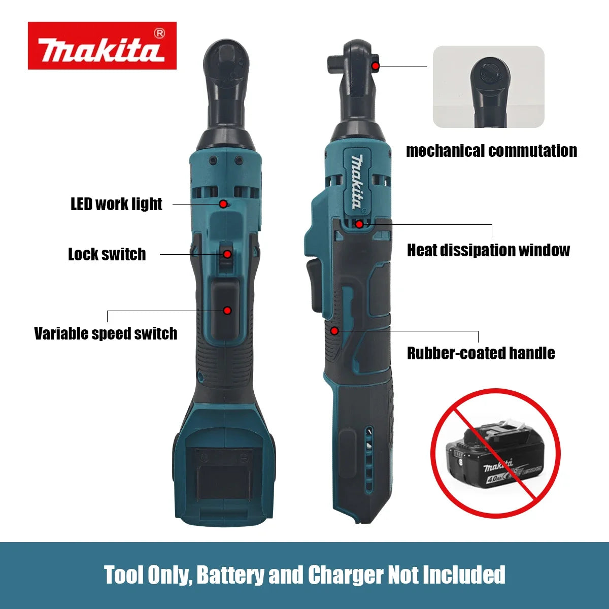 Makita 3/8" Cordless Rechargeable Electric Ratchet Wrench
