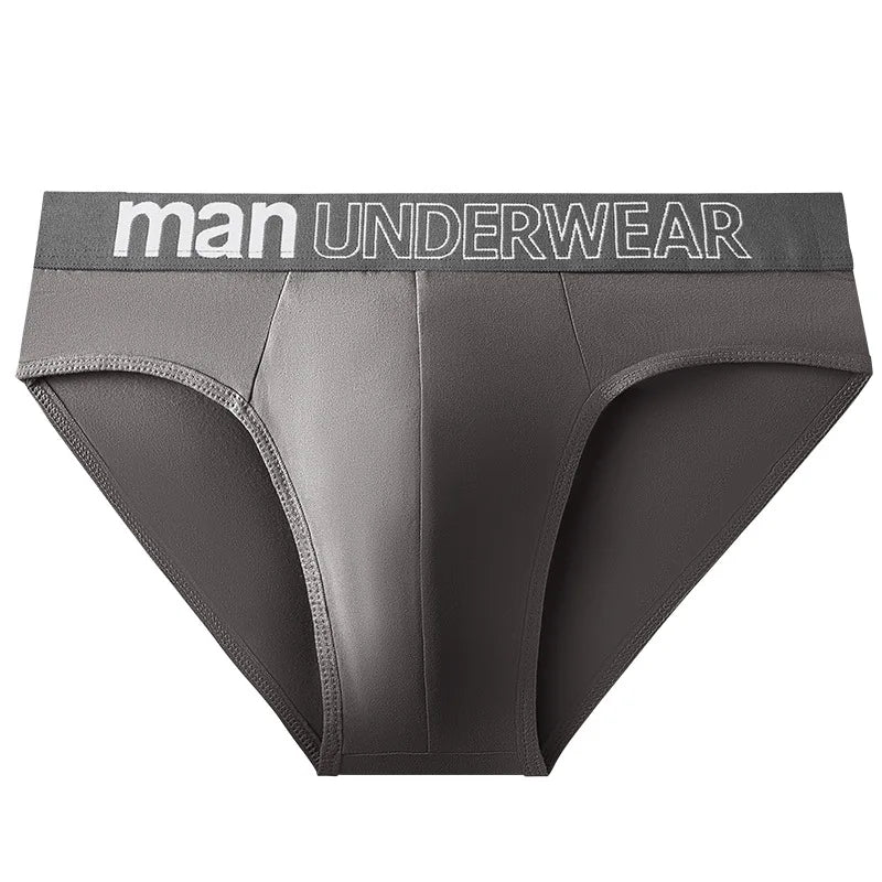 4-Pack Men's Breathable Elastic Briefs - Letter Print Waistband Underwear