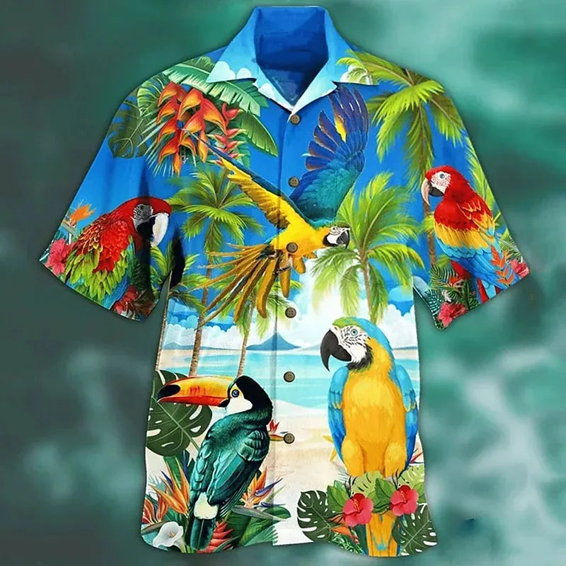 Loose Breathable 3D Print Trendy Hawaiian Shirts
