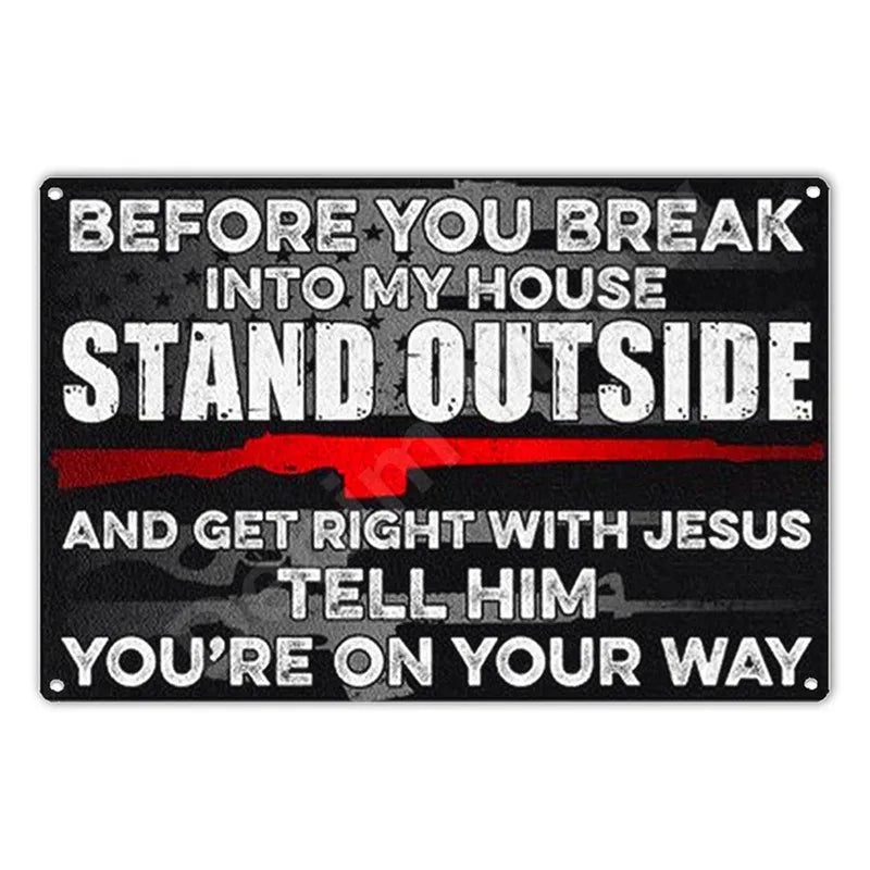 Funny No Soliciting Vintage Metal Tin Sign