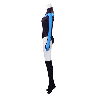 Women's Halloween Superhero Jumpsuit & Wing Cosplay Outfit