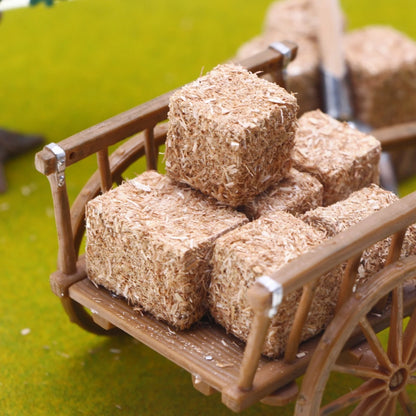 4-Piece Mini Natural Straw Hay Bale Blocks
