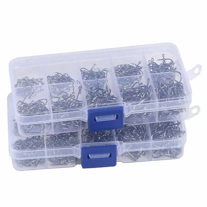 Carbon Steel Barbed Circle Fishing Hooks Set (Sizes 3#–12#)