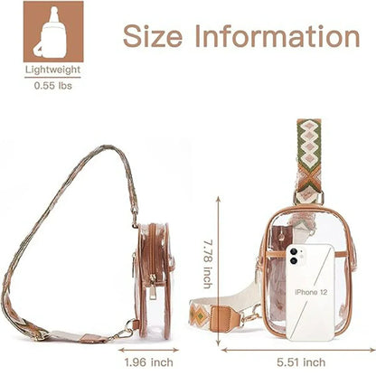 Clear Decorative Print Crossbody Bag