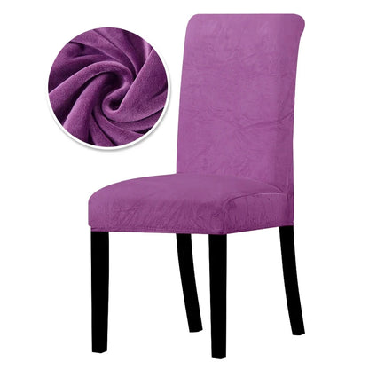 Luxurious Soft Velvet Stretch Chair Covers – Universal Slipcover Protector for Dining Room, Hotel & Office