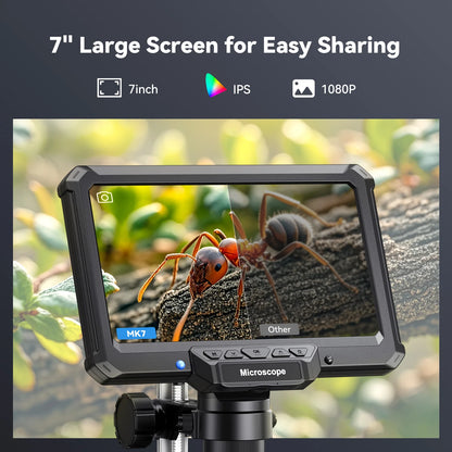 Hayve MK7 7-Inch 1200X 16MP Digital Microscope with IPS Screen