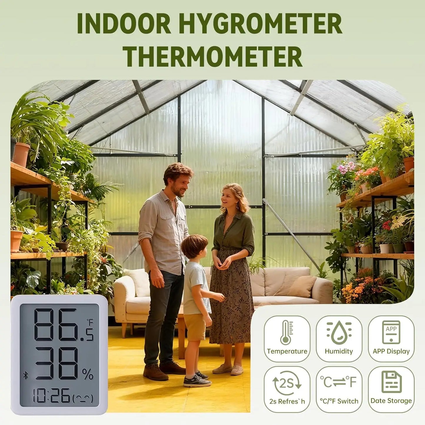 Greenhouse with Hygrometer Reinforced Aluminum