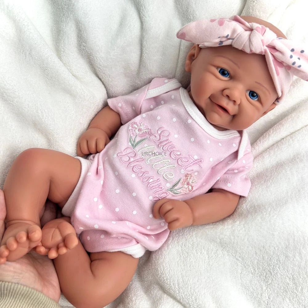 Handmade Painted 17" Silicone Reborn Baby Doll