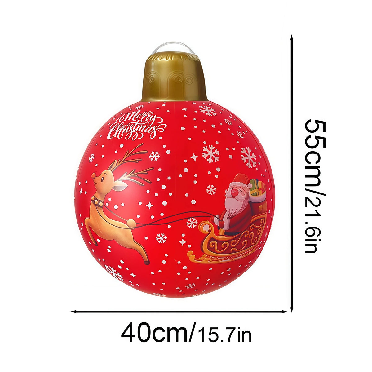 40cm Outdoor Inflatable Christmas Decorated Ball - PVC Giant Ornament for Xmas Tree & Home Yard
