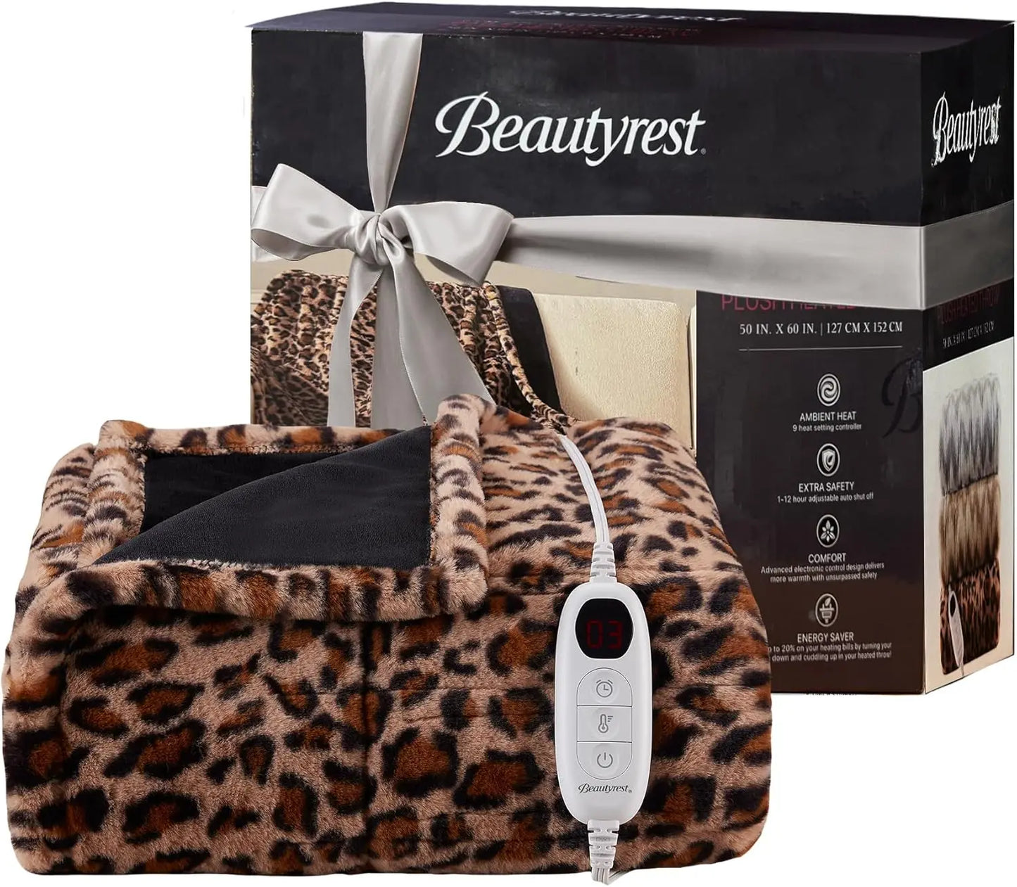Electric Heated Throw Blanket with Auto Shut Off, 3 Heat Settings