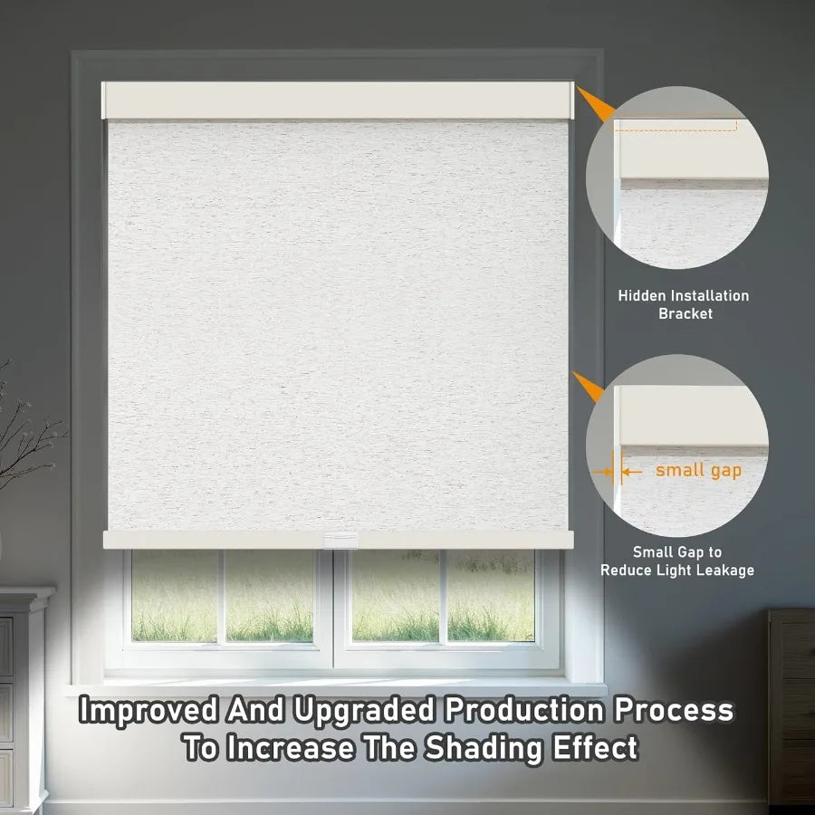 Linen Cordless Blackout Roller Blinds