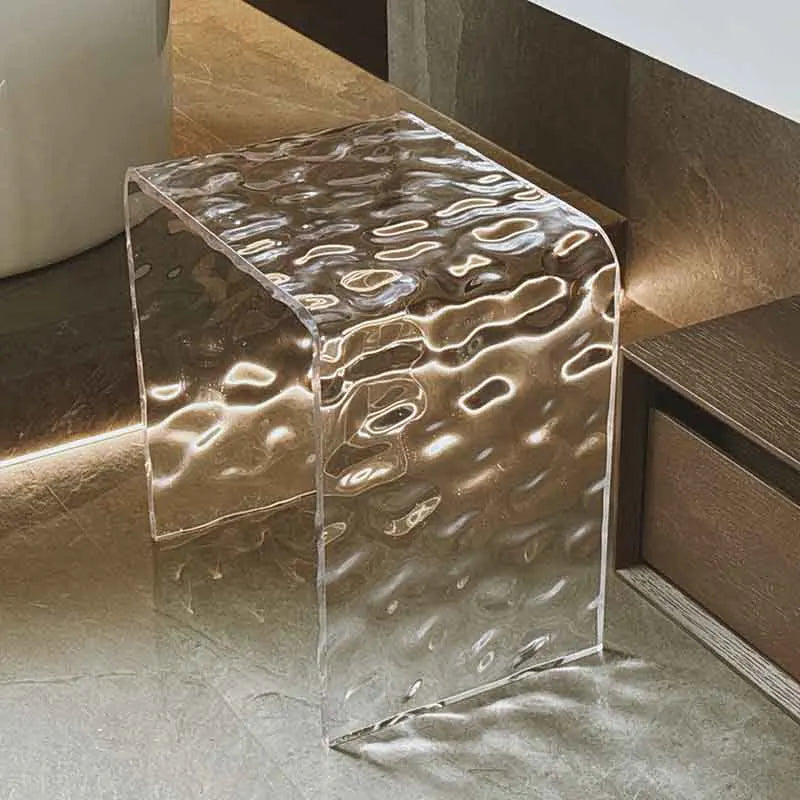 Water Ripple Acrylic Stool & Modern Transparent Footstool