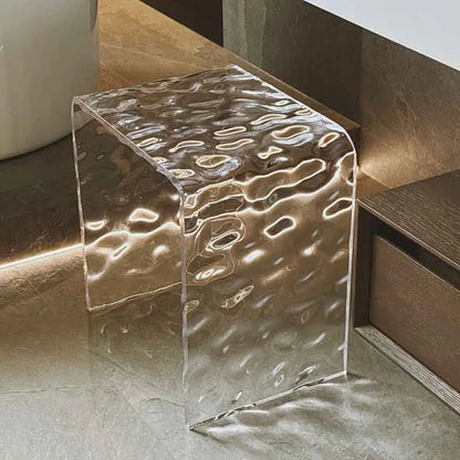 Water Ripple Acrylic Stool & Modern Transparent Footstool