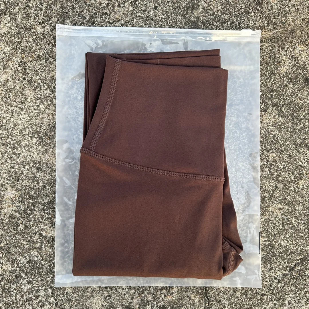 Solid Color High Waist Leggings with Pocket