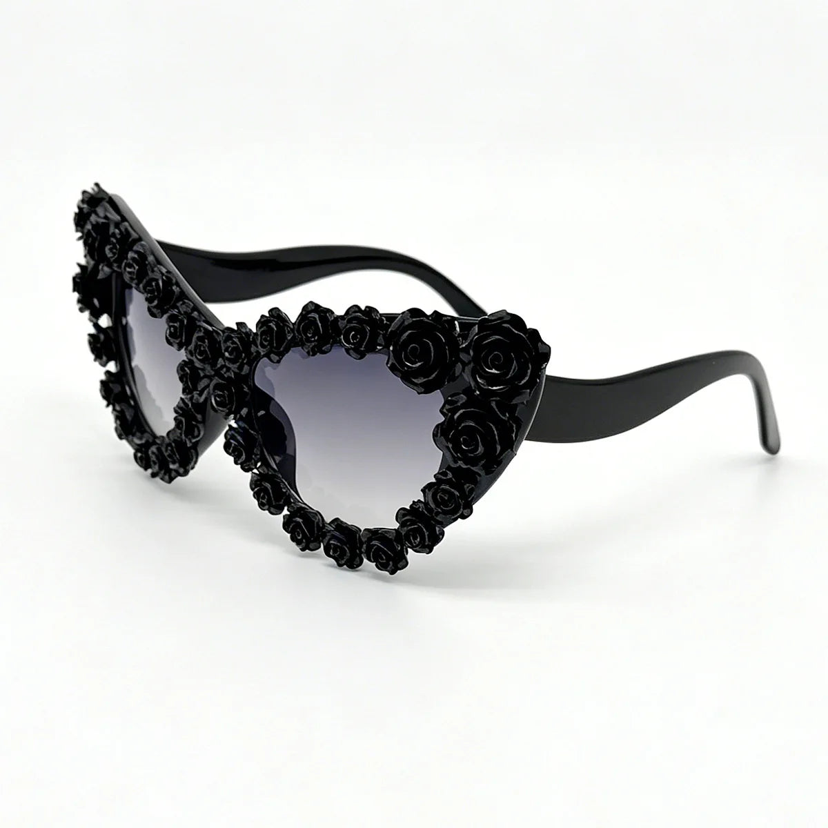 Gothic 3D Rose Cat Eye Sunglasses