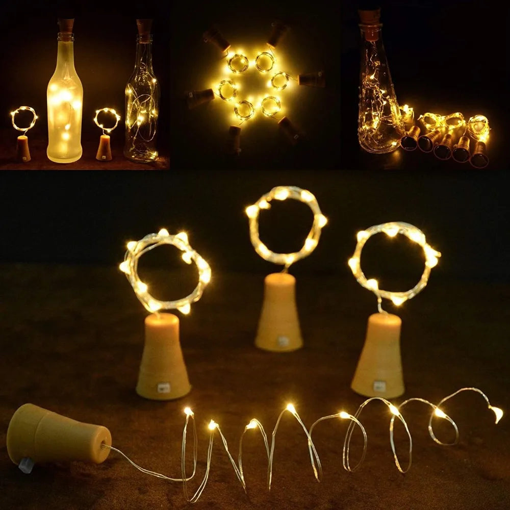Solar Wine Bottle Cork Copper Wire Fairy Lights (20 LEDs)
