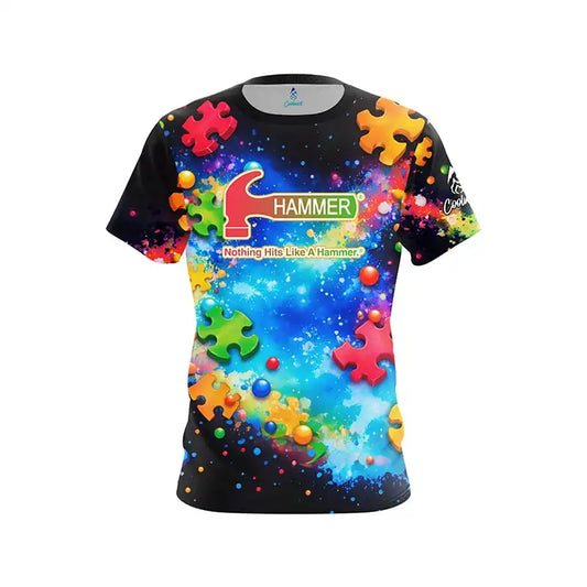 Hammer Graphic Color-Splash Performance Bowling Shirt
